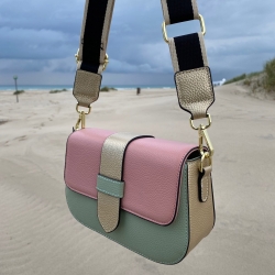 Grøn multi - Scarlett skuldertaske - Freja skind