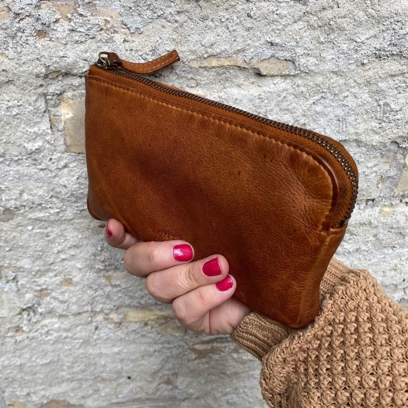 Laurel mobilpung cognac 162052 - Montana-Freja skind
