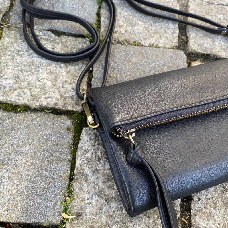 Rose crossbody pung - sort skind - Treats 180904 - Freja skind