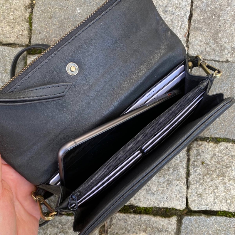 Rose crossbody pung - sort skind - Treats 180904 - Freja skind