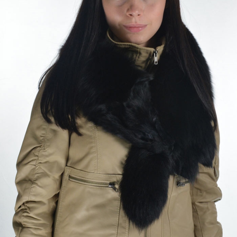 Svart blårävskrage - Mjuk och läcker blårävskrage