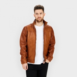 Cognac herre skindjakke - Ronin 2120