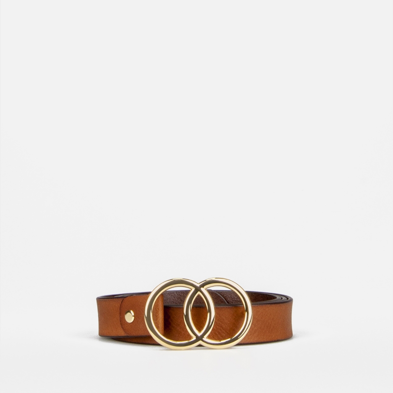 Ava damebælte cognac kernelæder- Treats - 302002