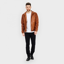 Cognac herre skindjakke - Ronin 2120