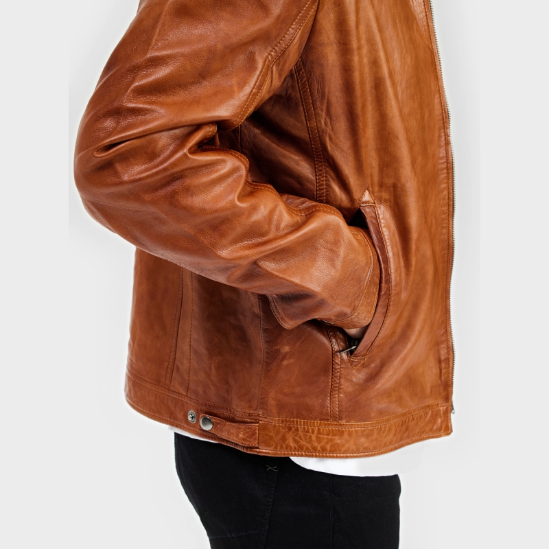Cognac herre skindjakke - Ronin 2120