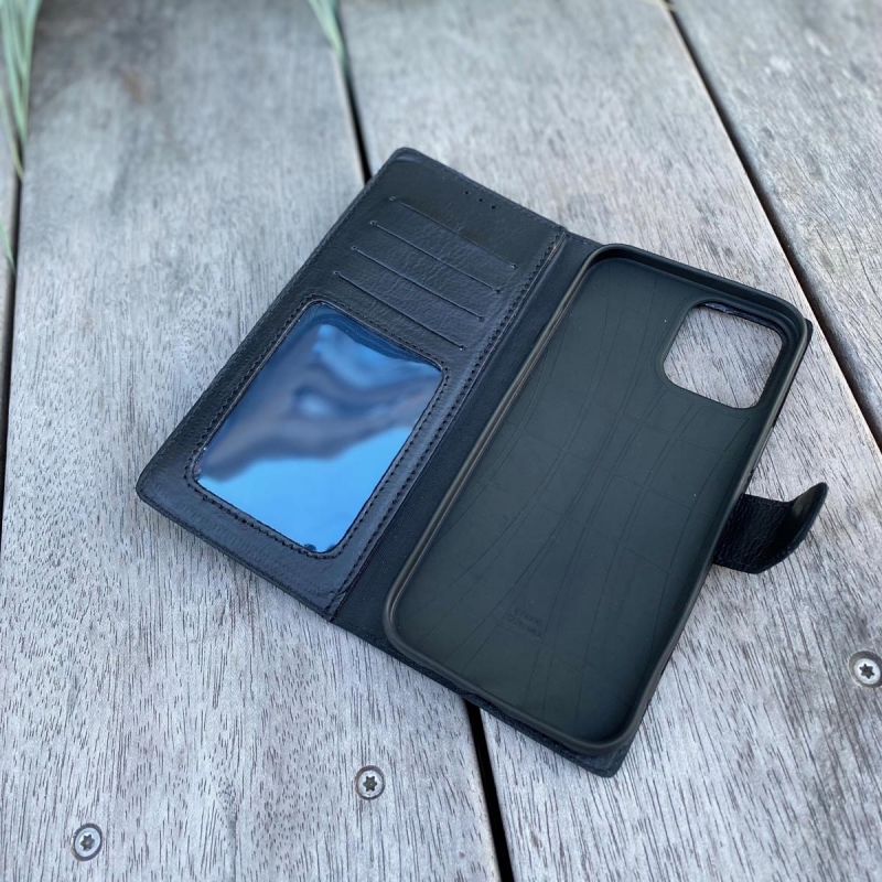 iPhone 12 pro max mobilcover i ægte skind - Freja skind