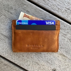 Shelby kortholder fra Montana  - Cognac bøffelskind - Freja skind