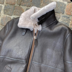 Eddie herre rulamsjakke - Pilot design - Brun - Freja skind