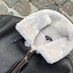 Eddie herre rulamsjakke - Pilot design - Brun - Freja skind