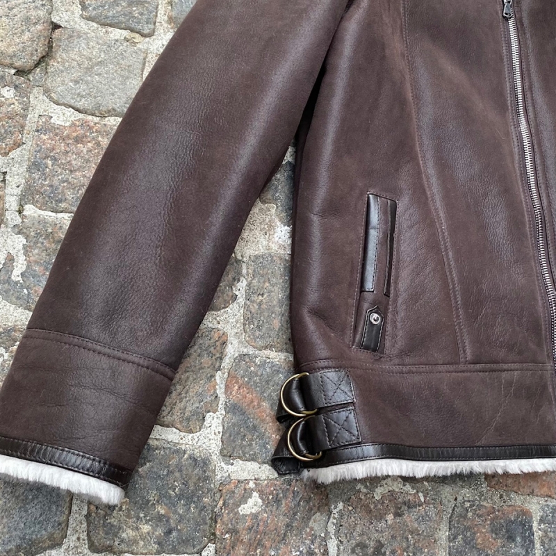 Murphy herre rulamsjakke - Brun - Pilotjakke - Freja skind