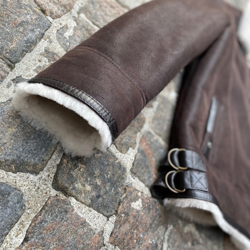 Murphy fårskinnsjacka i pilotdesign - Brun - Herr - Freja Skind
