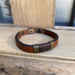 Stones læderarmbånd - Cognac - Freja skind