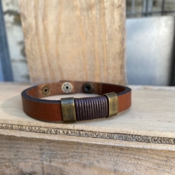 Stones læderarmbånd - Cognac - Freja skind