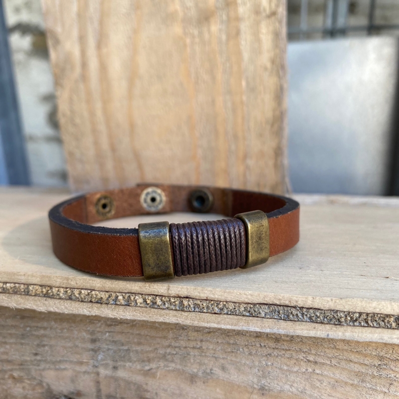 Stones læderarmbånd - Cognac - Freja skind