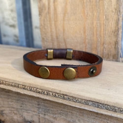 Stones læderarmbånd - Cognac - Freja skind