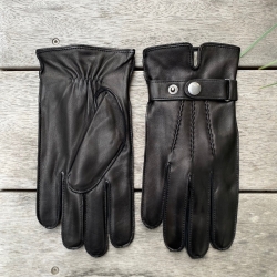 Ryan læderhandske med strikfoer - Blød skind - Freja skind