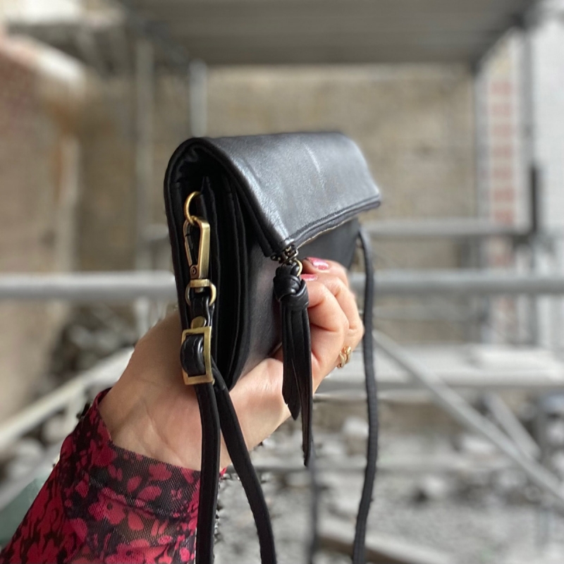 Rose crossbody pung - sort skind - Treats 180904 - Freja skind