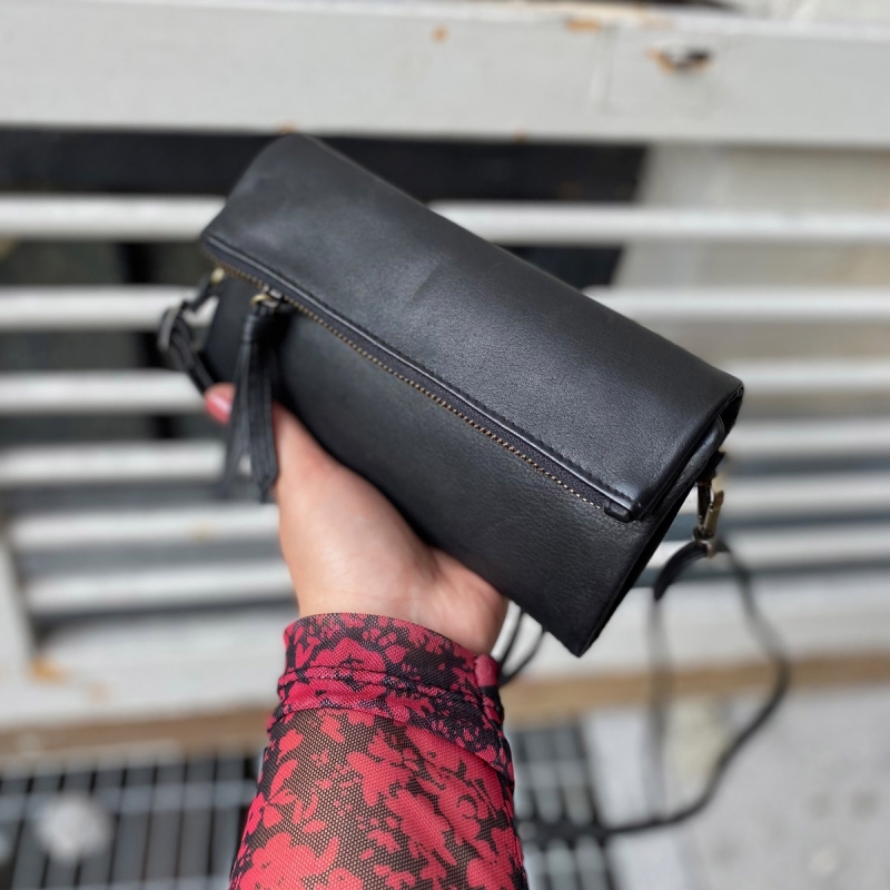 Rose crossbody pung - sort skind - Treats 180904 - Freja skind