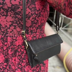 Rose crossbody pung - sort skind - Treats 180904 - Freja skind