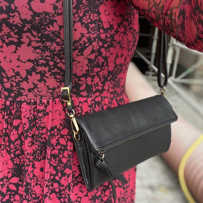 Rose crossbody pung - sort skind - Treats 180904 - Freja skind