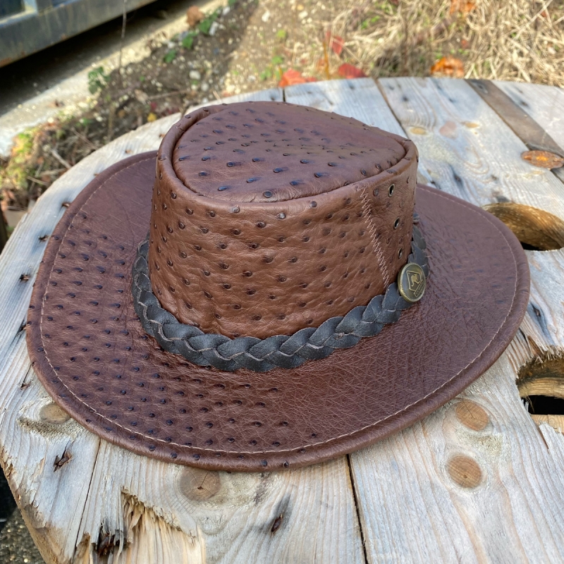 Ostrich læderhat af Struds - 5H49 - Made in Australia - Freja skind