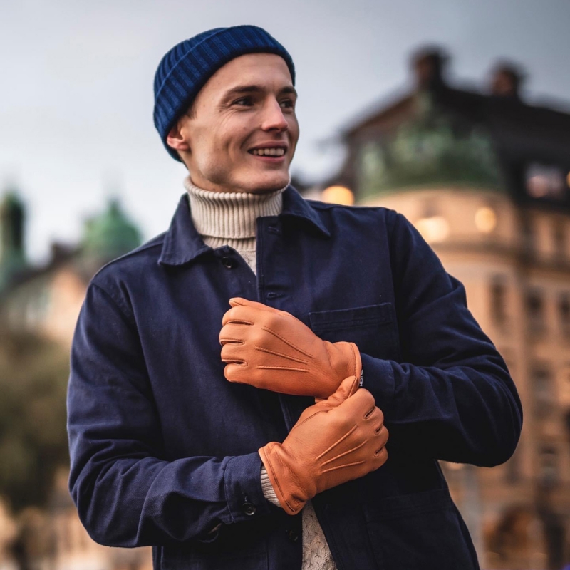 Andrew herre læderhandske - Hestra 20250 - Freja skind