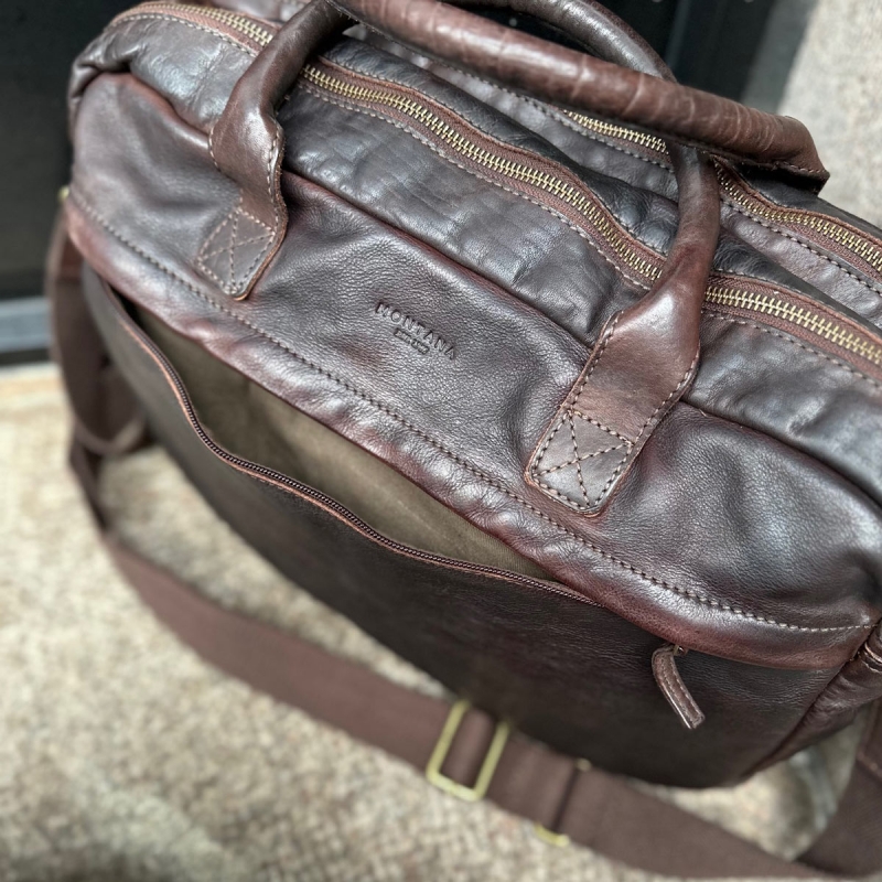 Lenox pc-väska - För 15,6" pc - Brun buffelskinn - Montana