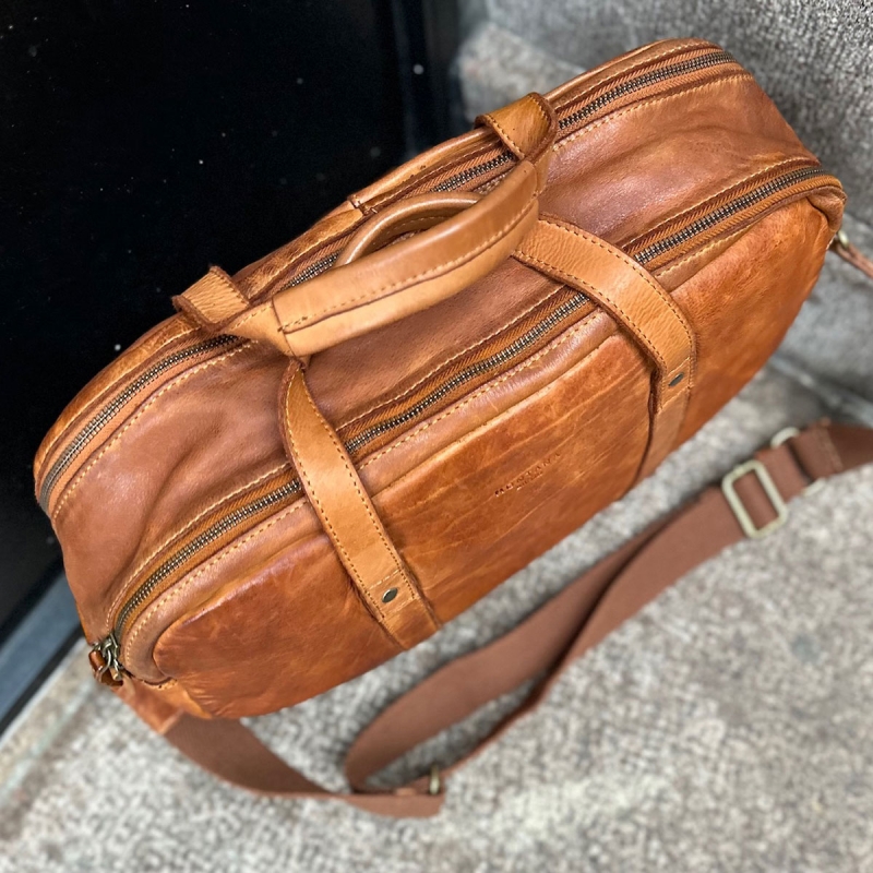 Safford pc-väska - För 15,6" pc - Cognac buffelskinn - Montana