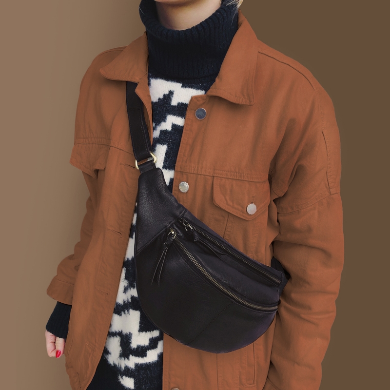 Aya bumbag fra danske Treats - Sort skind - 282003