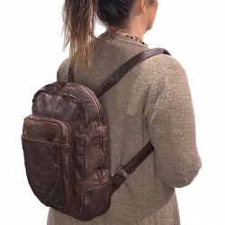 Læderrygsæk brun -  Jordan - Montana 272056 - Freja skind