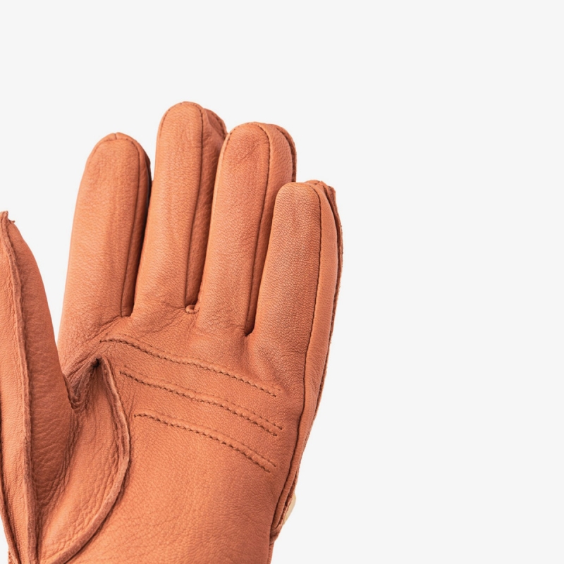 Adam läderhandske herr - Cognac hjortskinn - Primaloft foder