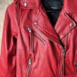 Rød Nicole biker læderjakke - dame - Rock and blue