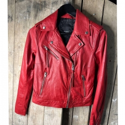 Rød Nicole biker læderjakke - dame - Rock and blue