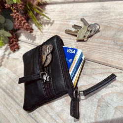 Sort Silja pung - Lille pengepung i blød skind - Freja skind