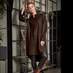 Skindkjole fra BTF-CPH 100084 - Blød chokoladefarvet skind