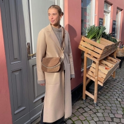 Brun Ayla crossbody taske med kæde - ruskind - Treats - 282281