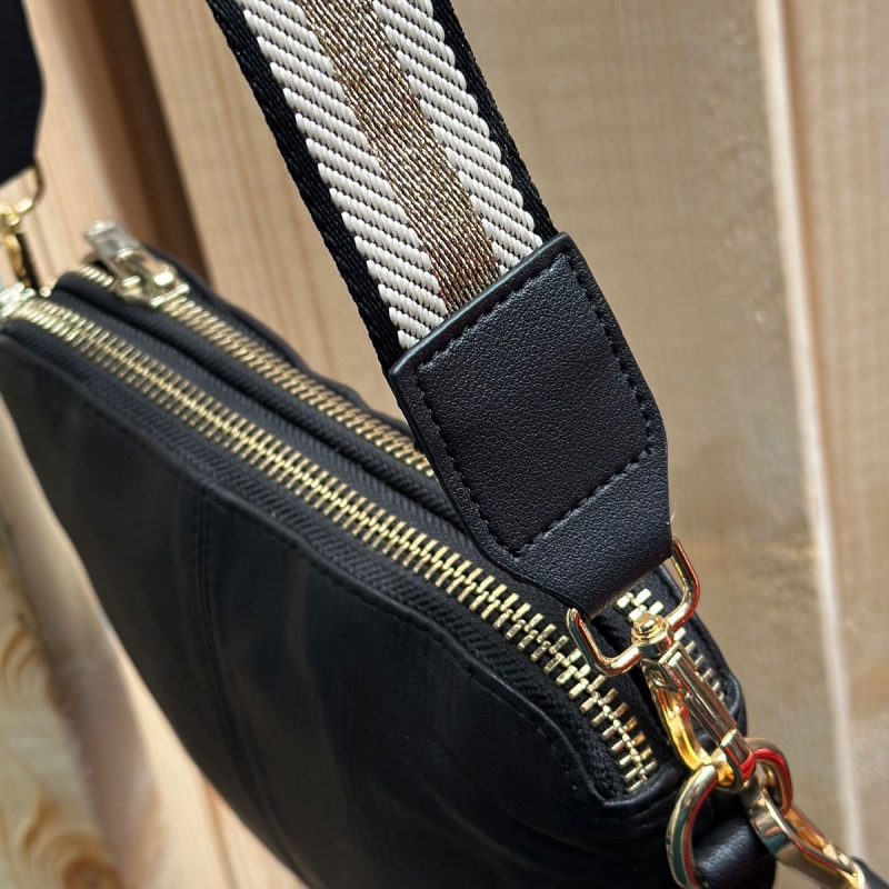 Macy skulderrem i stribet design - Freja skind
