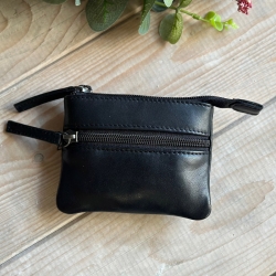 Sort Silja pung - Lille pengepung i blød skind - Freja skind