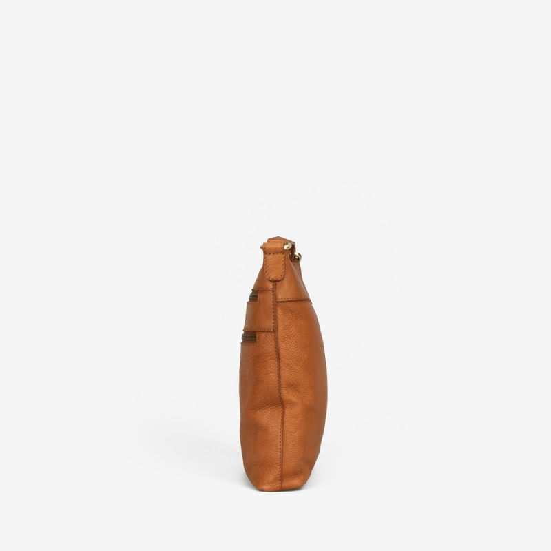 Cognac Alicia skindtaske crossbody fra Treats - Blød skind