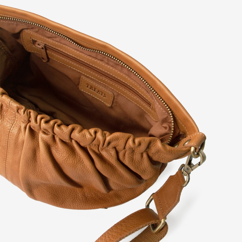 Cognac Dagny dametaske i blød skind - Treats