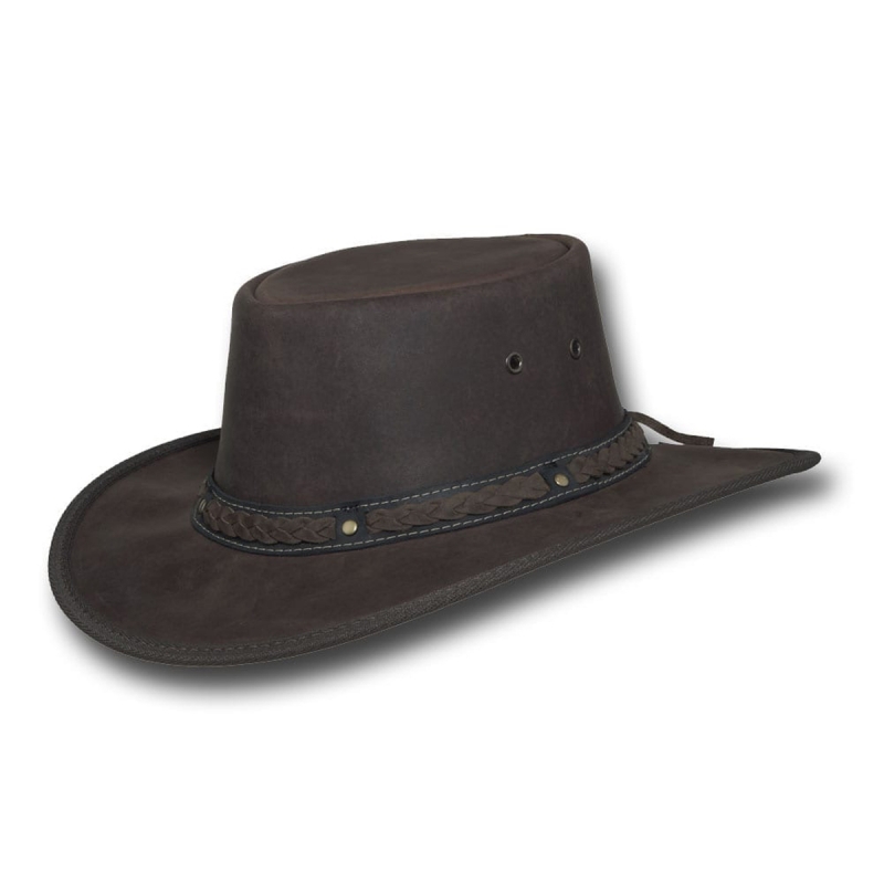 Squashy Bronco cooper - Australiensisk cowboyhatt - Brun oxläder