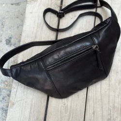 Vivian bumbag i blød skind - sort - Freja skind