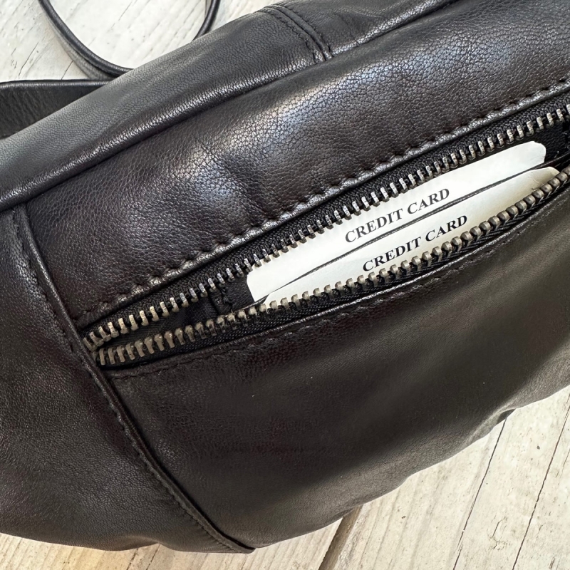 Vivian bumbag i blød skind - sort - Freja skind