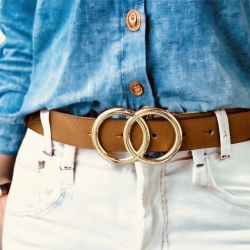 Ava damebælte cognac kernelæder- Treats - 302002