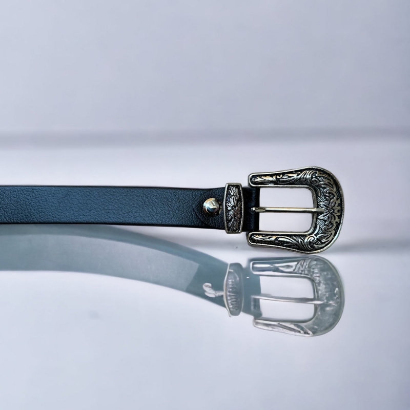 Tamara dame skindbælte - spænde med mønster - Freja skind