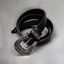 Tamara dame skindbælte - spænde med mønster - Freja skind