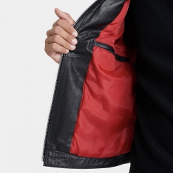 Sort Mission herre læderjakke - Rå stil - Rock and blue