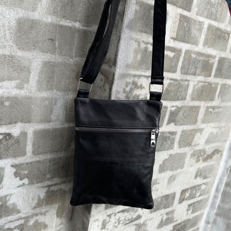 sort Andrea crossover taske - Freja skind