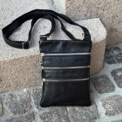 sort Andrea crossover taske - Freja skind