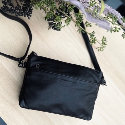 Sort Firenze crossover taske - Blød lammeskind